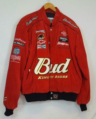 Chase Authentics Dale Earnhardt Jr 8 Winston Cup Suede Red Racing Jacket Sz Xl