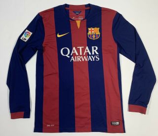 Fc Barcelona Barca Jersey Shirt Camiseta Home Unicef Long Sleeve Men’s Medium