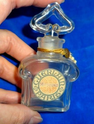 Vintage Guerlain Mitsouko Empty Glass Perfume Bottle W/stopper (pb190)