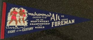 1974 Muhammad Ali Vs George Foreman Fight Felt Pennant Rumble In The Jungle