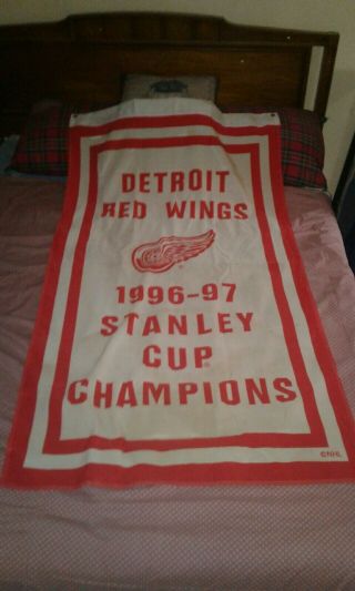 1996 - 97 Detroit Red Wings Stanley Cup Champions Huge Banner 5 