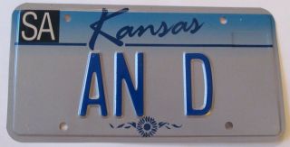 Kansas 2005 Vanity License Plate Andy