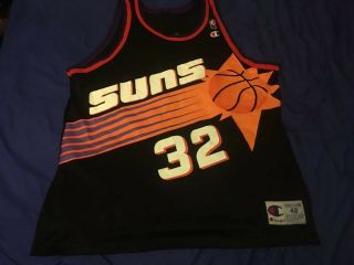 Vintage Jason Kidd Phoenix Suns Champion Jersey 48 Xl Black