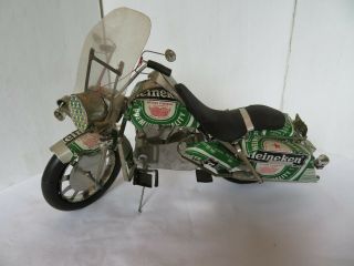 Vintage Hand - Made Harley - Davidson Motorcycles Heineken Craft Metal Tin Model
