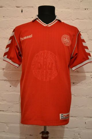 Vintage Denmark Home Football Shirt 1998/2000 Soccer Jersey Trikot Hummel Mens S