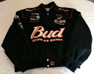 Dale Earnhardt Jr Nascar Budweiser Racing Men Jacket Coat Chase Authentics 3xl