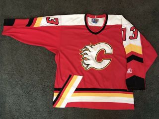 Authentic Vintage 90s Calgary Flames German Titov Xl Jersey By Starter Nhl