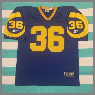 Vintage 90s Jerome Bettis Los Angeles Rams Starter Jersey Size 52 Xl Nfl