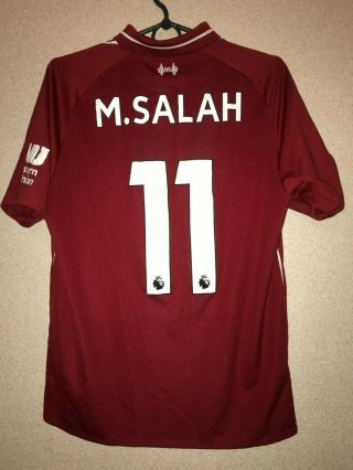 Liverpool Home Football Shirt 2018 - 2019 11 Salah Mew Balance Jersey