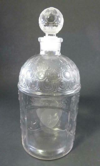 Large Vintage Guerlain Bottle Bee Glass 4 Row Cologne 10 Inch