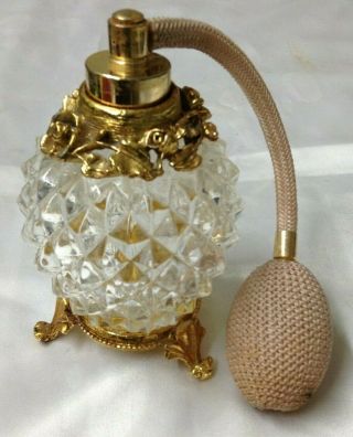 Vintage Stylebuilt Ormolu Perfume Bottle With Atomizer Made In Usa