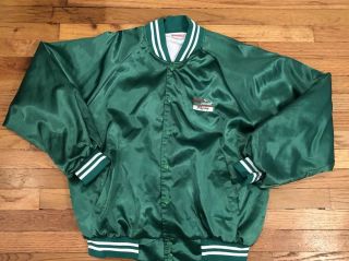 Vintage 90s Castrol Jaguar Racing Green Satin Jacket Men/adult Xl