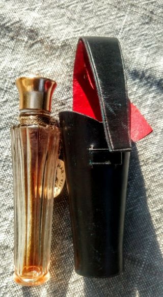 Vintage Shalimar Guerlain Made In France Perfume Bottle W/leather Case