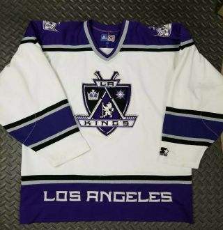 Vintage Los Angeles Kings Hockey Jersey Stitched White Nhl La Starter Xxl
