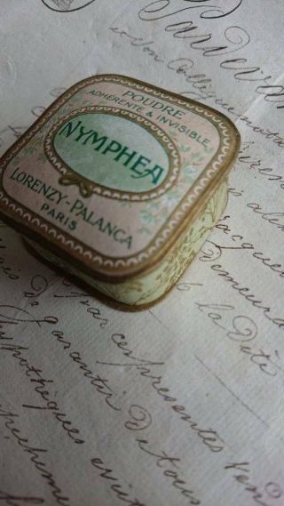 Exquisite Antique French Perfumed Powder Box Nymphea Paris C1900