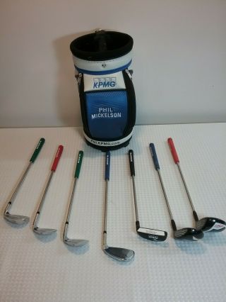 Kpmg Phil Mickelson Mini Golf Clubs Collectible Set Bag 7 Clubs 2013 2014