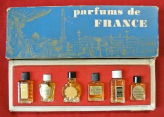 Vintage Nos Miniature Parfums De France Charles V 6 Mini Perfume Bottles