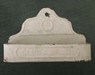 Antique Tin Comb And Brush Holder