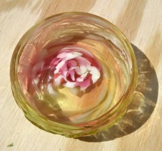 Victorian Cased Rose Cranberry & Milk Glass Amber Dish Dresser Amberina