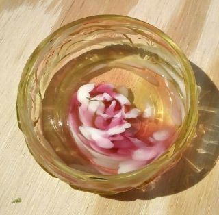 Victorian Cased Rose Cranberry & Milk Glass Amber Dish dresser amberina 2