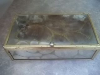 Vintage Mirrored Mid Century Hollywood Regency Style Trinket Jewelry Box Footed