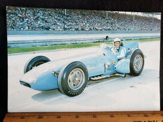 1961 Champion Spark Plug Gene Hartley Indy 500 6x9 Postcard