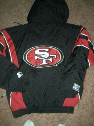 San Francisco 49ers Pro Line Starter Nfl Sf Niners Half Zip Jacket Sz M Vtg 90s