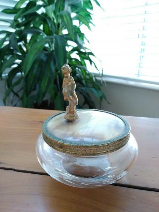 Vintage Glass Powder Jar And Music Box