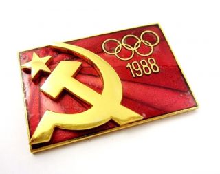 Official Olympic Pin Badge Ussr Soviet Noc Olympics Seoul 1988