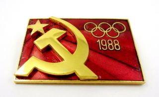 OFFICIAL OLYMPIC PIN BADGE USSR SOVIET NOC OLYMPICS SEOUL 1988 2