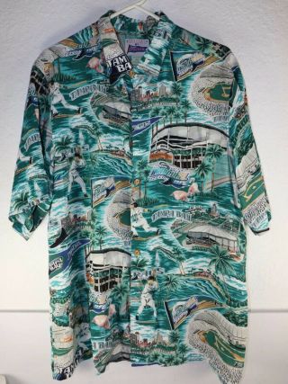 Tampa Bay Devil Rays Inaugural Season 1998 Hawaiian Shirt Reyn Spooner Sz Xlarge