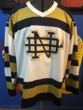 Notre Dame Vintage Hockey Jersey Bauer Fighting Irish Size Xl Stitched