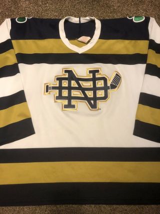 Notre Dame vintage Hockey Jersey Bauer Fighting Irish size XL Stitched 2