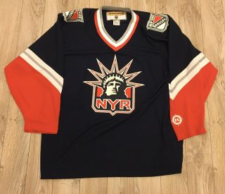 Vintage Koho York Rangers Lady Liberty Alternate Hockey Jersey Xl