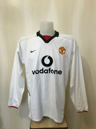 Manchester United 2002/2003 Away Sz L Nike Shirt Soccer Jersey Football L/s