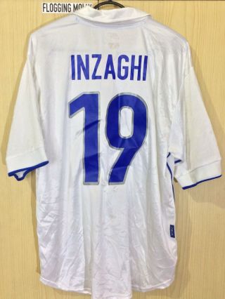 Inzaghi Italy World Cup 1998 Home Nike Football Soccer Jersey Shirt L Vtg Maglia