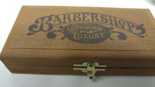 VINTAGE Barbershop Luxury Gold Razor Wood Box Gillette Schick Blade 2