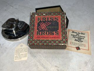 Vintage Kriss Kross Stropper Razor Blade Sharpener Box W/ Papers