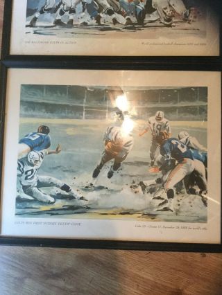 2 Framed Vintage Baltimore Colts Prints By George Menkel 1958 And 1959 Champions 3