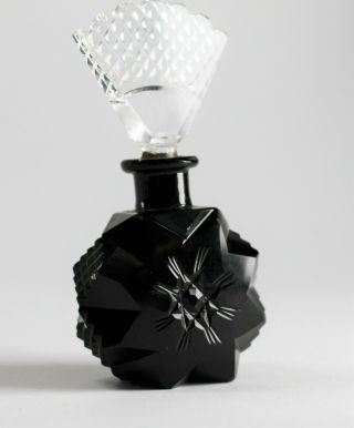 Vintage Irice Czech Cut Crystal Fragrance Perfume Bottle - Czechoslovakia