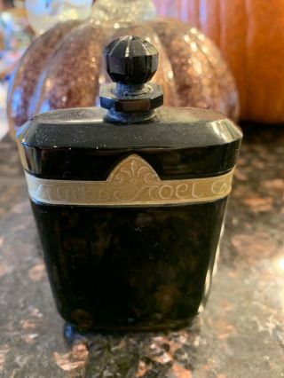Vintage Caron La Nuit De Noel Perfume Black Baccarat Bottle Art Deco See All