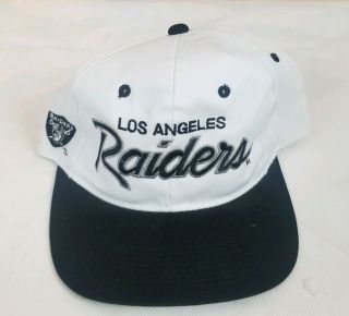 Vintage Los Angeles Oakland Raiders Sports Specialties Script Snapback Twill Hat