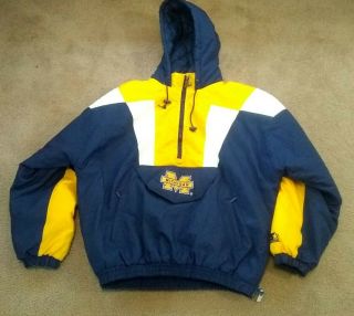 Vtg 90s Starter University Of Michigan Wolverines Anorak Puffer Jacket Xl