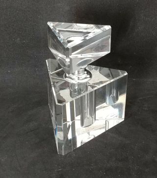 Perfume Bottle Heavy Clear Triangle Décor Empty Refillable 4 " With Applicator