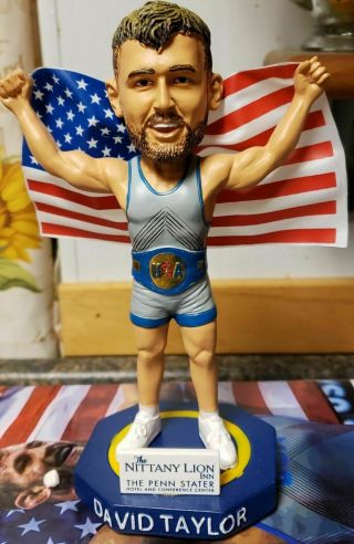 DAVID TAYLOR SIGNED BOBBLEHEAD PENN STATE WRESTLING STATE COLLEGE SPIKES SGA 2
