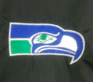 Seattle Seahawks Vintage 90 ' s Mens XL Puma NFL Full Zip Reversible Vest Blk/Grn 3