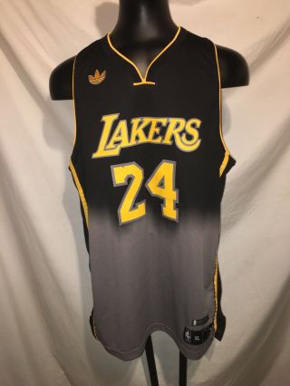 Adidas Kobe Bryant Los Angeles Lakers 24 Fadeaway Swingman Jersey Size Xl