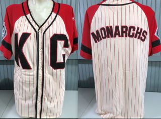 Kc Kansas City Monarchs Large Negro League Pinstripe Baseball Jersey