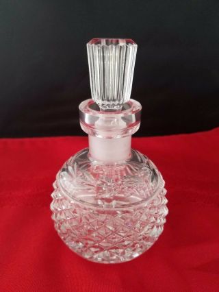 Vintage Clear Crystal Cut Glass Perfume Bottle Decanter And Stopper 4 1/2 " H
