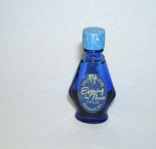 Vintage Evening In Paris Cobalt Blue Mini Perfume Bottle